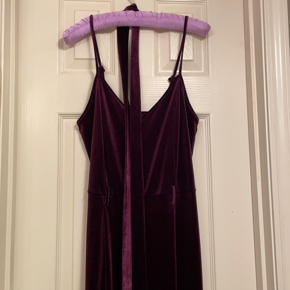 Purple Velvet Jumpsuit